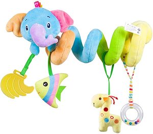 Custom <strong>Car</strong> <strong>Seat</strong> <strong>Toys</strong>, Baby Activity Spiral Plush Stroller bar <strong>Toy</strong> Accessories, Crib <strong>Toys</strong> with Bell for Boy or Girl - Product Image 1