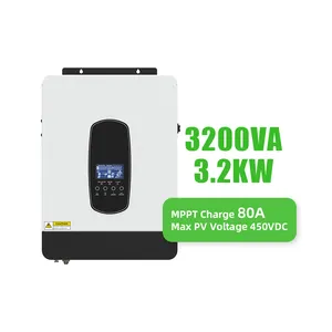 离网太阳能逆变器3KVA MPPT 450Vdc光伏输出230V 24V Mppt 80A离网Tie混合太阳能逆变器3000W