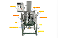 Réservoir de mélange chauffant mobile en acier inoxydable à double enveloppe, fourni directement par l'usine, pour produits à base de cire, colle et produits chimiques quotidiens