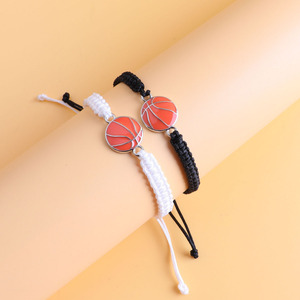 Bracelet d'amitié tendance fait main avec nœuds tressés, breloques <span class=keywords><strong>de</strong></span> ballons <span class=keywords><strong>de</strong></span> sport (volleyball, football, baseball, softball, basketball, soccer) et style antique - Product Image 3
