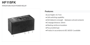 Промышленное реле <span class=keywords><strong>Hongfa</strong></span>, серия <span class=keywords><strong>HF115F</strong></span>, миниатюрное высокомощное реле HF115FP/HF115FK/<span class=keywords><strong>HF115F</strong></span>-A/<span class=keywords><strong>HF115F</strong></span> - Product Image 4
