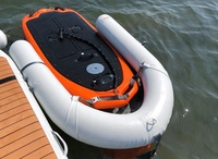 Plateforme flottante gonflable de loisirs en forme de C, île flottante, quai pour jet ski, ponton gonflable à vendre