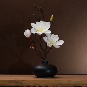 Juego de jarrones de flores artificiales <span class=keywords><strong>Magnolia</strong></span> de primera calidad, nueva Decoración de mesa de salón de estilo chino, decoración del hogar de flores de seda de gama alta. - Product Image 4