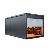 Garages conteneurs pliables en acier de 20 et 40 pieds, portes manuelles/automatiques à enroulement, installation rapide, design moderne, pour stockage
