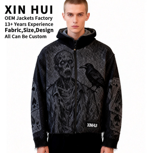 Chaqueta Bomber de Invierno para Hombre, Personalizada, con Cuello Alto, Ecológica, Impermeable, Cortavientos, con Cremallera Completa y Dobladillo con Borde - Product Image 2