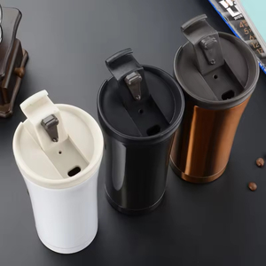 Stainless Steel Tumbler Vacuum <b>Insulated</b> Double <b>Wall</b> Travel Mug With Lid Minimalist Design Copper Black White Colors - Product Image 3