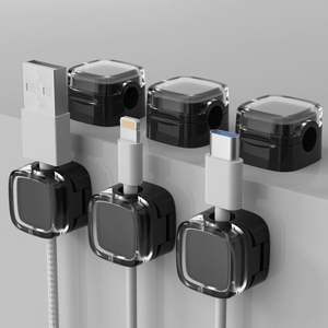 Juego de 6 Clips Magnéticos para Cables, Organizador de Cables, Clip Magnético Debajo del Escritorio, Gestión de Cables, Sujetador de Cables - Product Image 1