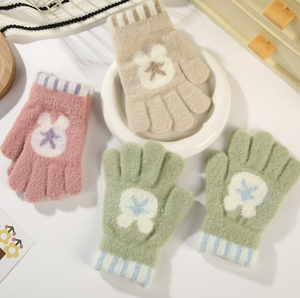 <span class=keywords><strong>Gants</strong></span> tricotés en jacquard pour bébé, motif <span class=keywords><strong>Mickey</strong></span> et étoiles, en velours de vison doux et chaud, résistants au froid, pour l'extérieur en hiver - Product Image 2