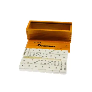 28PCS Double 6 Dominoes With Wood Case By Factory