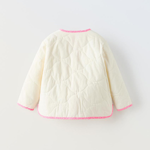 OEM Custom Contrast <strong>Neon</strong> Floral Trim Padded Jacket for <strong>Kids</strong> - Product Image 2