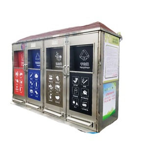 Poubelle intelligente en acier inoxydable rectangulaire multifonctionnelle avec pédale, station de recyclage - Product Image 1