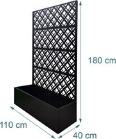 Jardinière moderne noire en aluminium avec motif diamant gravé au laser, design étanche, écran d'intimité, pour vente en gros