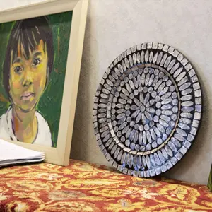 Assiette en nacre de luxe fabriquée à la main, coquille de mer, plateau Capiz sous les assiettes pour le dîner, le mariage et la décoration - Product Image 6