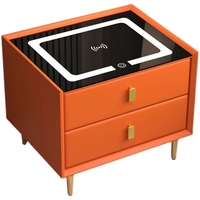 Table de chevet intelligente d'empreintes digitales de nouveau style haut-parleur Bluetooth table de chevet blanche avec charge sans fil