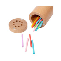 Montessori houten unisex educatief sorteerspel met kleurbekrachtiging voor kinderen van 1-3 jaar, kleurherkenning, kleuterschool sorteerspeelgoed