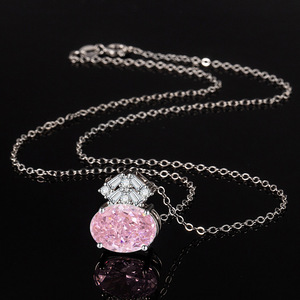 2026 Hot Trends Gold Plated Copper 10*14mm Oval Cut Pink Zirconia Fashion Party Engagement Necklace Rings <b>Jewellery</b> <b>Set</b> Unisex - Product Image 4