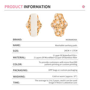 Happy Flute Serviettes hygiéniques réutilisables en fibre de bambou pour femmes serviettes hygiéniques lavables pour <span class=keywords><strong>incontinence</strong></span> menstruelle - Product Image 5