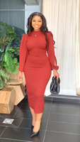 Robe décontractée pour femme grande taille 2022 S-5XL, style africain, ceinture, col en V, couleur unie, manches trois quarts, plissée, à volants, longueur midi