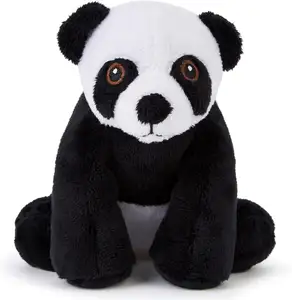 Brinquedo de pelúcia fofo de urso panda realista personalizado, travesseiro de pelúcia com olhos bordados elétricos, travesseiro de pelúcia panda