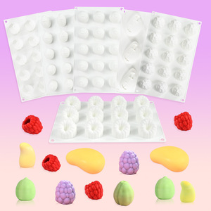 Moule en silicone 3D pour gâteau mousse mangue-citron, crème glacée aux framboises, écologique et compatible lave-vaisselle - Product Image 1