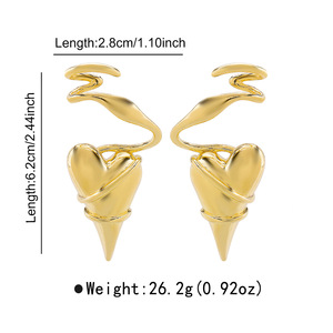2025 nouveau haute qualité en gros grandes femmes tropicales gros coeur boucles d'oreilles à la mode mode alliage bijoux breloque boucles d'oreilles Style - Product Image 5
