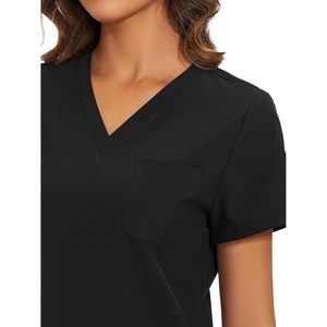 FOXA Women's Scrub Set V-Neck <b>Top</b> Cargo Pants 12 Pockets Hospital Uniforms - Product Image 4