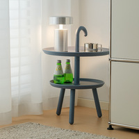 Table d'appoint mobile en plastique de style nordique, moderne et minimaliste, pour chambre à coucher, chevet, canapé, table d'angle, double niveau, petite table basse de luxe léger