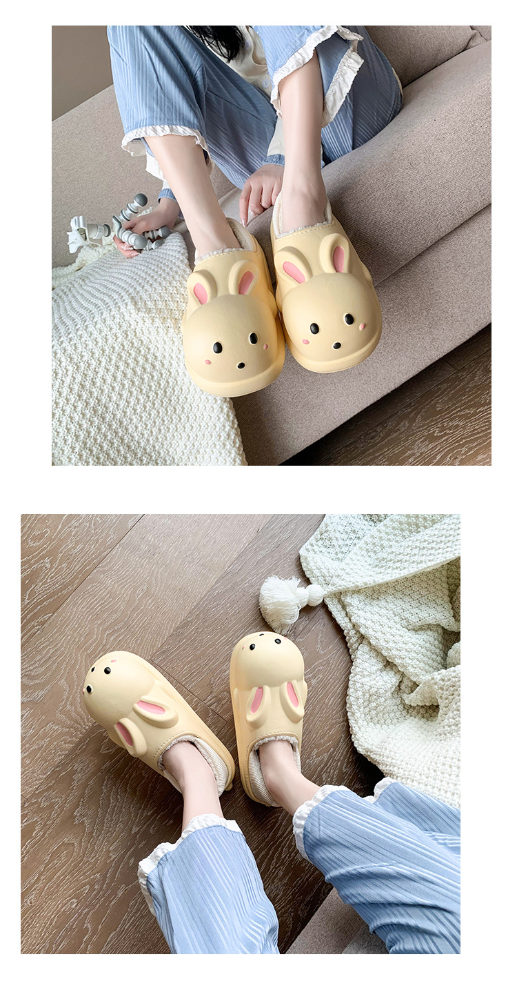 Waterproof Warm Plush Winter Shoes Women Fur Slippers Indoor Home Thick Sole Footwear