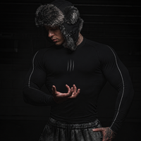 T-shirt de sport à manches longues pour homme XIANGYU, tissu peau de requin, haute élasticité, coupe ajustée, séchage rapide