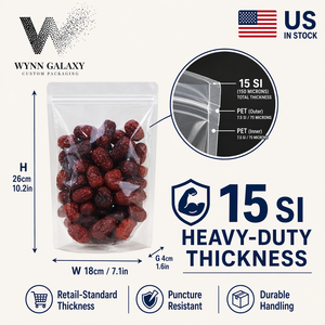 US Custom Printed BOPP Stand up Pouch 18*26*4cm 7.1*10.2*1.6in <b>Zip</b> <b>Lock</b> Resealable Digital Printing Rice Nut Coffee Snack - Product Image 6