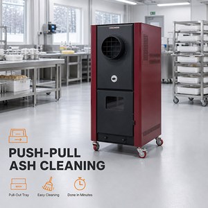 Chauffage à air chaud à granulés de biomasse à économie d'énergie avec thermostat numérique et alimentation anti-blocage à double vis sans fin pour entrepôt et atelier - Product Image 1