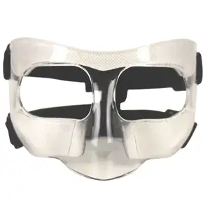 运动护鼻面罩，透明护脸带泡沫衬垫，用于面部和鼻子保护