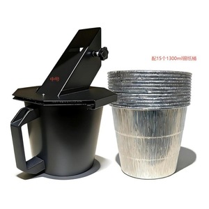 Grease Bucket with <b>Lid</b> 15 Foil Liners Outdoor <b>BBQ</b> Grease Collector - Product Image 3