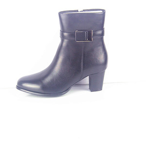 Zapatos de Vestir de Invierno para Mujer, Parte Superior de Cuero Genuino, Tacón de 6 cm, Cierre de Cremallera, Suela de Goma, Zapatos Elegantes de Oficina - Product Image 4