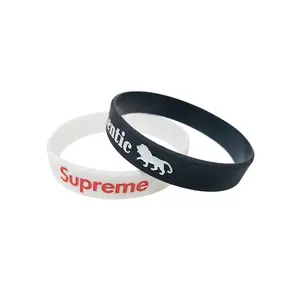 Custom Debossed Wristband With Printed Logo Silicone Bracelet