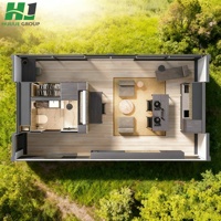 HJ 40 pieds extensible préfabriqué portable camp de travail bureau mobile maison en conteneur pliable