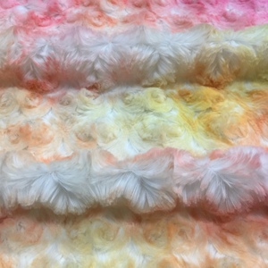Rosa <span class=keywords><strong>Amarillo</strong></span> Blanco gradiente rosa en relieve 100% poliéster fibra corta <span class=keywords><strong>tela</strong></span> de felpa para juguetes hogar textil ropa artesanías - Product Image 2