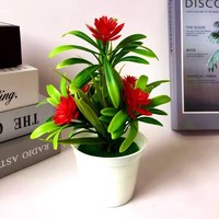 Plantes artificielles en pot multicolores avec 5 petits lotus simulation petits bonsaïs ornements de bureau décoration de la maison 1 pièce
