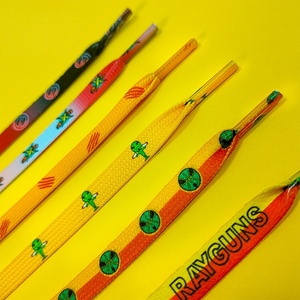 Premium Canvas 8mm Flat <b>Shoelace</b> Personalized Cartoon Alien Printed Fashion Summer Casual Sportshoes Sneaker Shoestring - Product Image 2