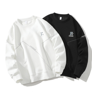 Suéter Casual de Otoño para Hombre, Corte Regular, Color Sólido, Manga Larga, Cuello Redondo, Cómodo, Transpirable, Popular para Uso Diario - Product Image 4