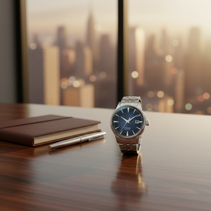 นาฬิกาแฟชั่นขายส่ง ขนาด 40.5 มม. กระจกใส ด้านหลังโปร่งใส ตัวเรือนสแตนเลสสตีล พร้อมเข็มแบบ President - Product Image 6