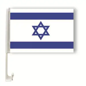 Groothandel 3X5 90X150Cm 14X21Cm 30X40Cm Polyester Israeli Nationaal Land Blauw Wit Hand Kleine Vlag 5 Sterren Israël Autovlag