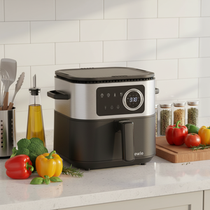 Nouvelle Friteuse à Air Rotative 2-en-1 6L <span class=keywords><strong>Four</strong></span> Électrique Sans Huile Freidora De Aire Contrôle Numérique Intelligent Écran Tactile Cuisinière Moderne - Product Image 2