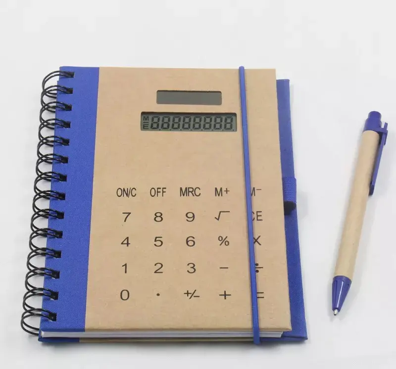 Kalkulator Notebook Saku Genggam, dengan Pena Display 8 Digit Kecil Dasar Penuh Menyenangkan Anak-anak Sekolah Rumah Kantor Perawat