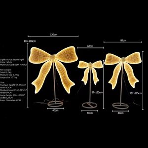 Düğün Girişi Dekorasyonu Yolu Metal Sarkıt Lamba Büyük Noel Led Fiyonk Işığı - Product Image 2