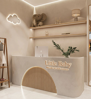 Comptoir de réception de salon de coiffure en bois massif moderne et durable, idéal pour les hôtels et les centres commerciaux, comptoir de caisse de luxe