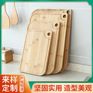 Tabla de cortar de bambú, tabla rectangular antibacteriana y antimoho para cortar frutas y verduras, duradera, fácil de limpiar - Product Image 5