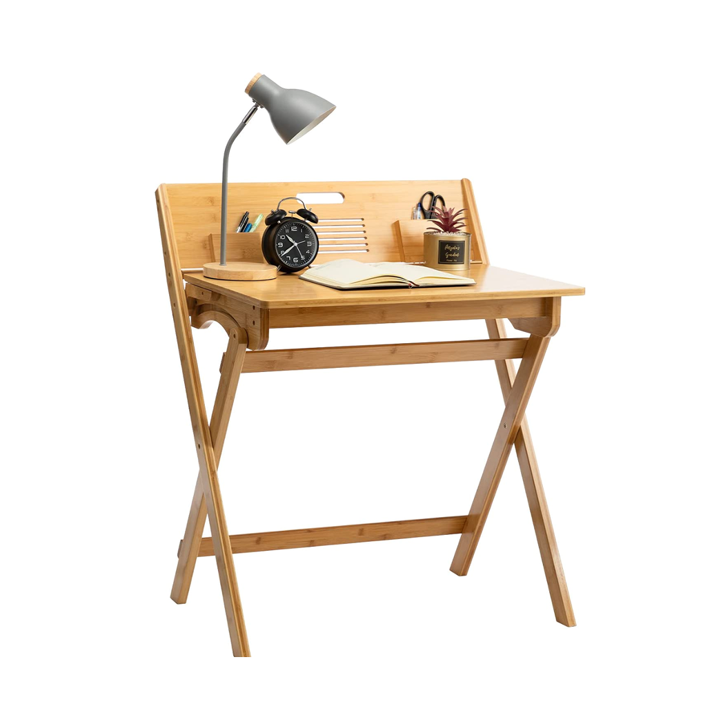 Бамбуковый складной письменный стол для небольшого пространства, маленький УЧЕБНЫЙ КОМПЬЮТЕР и стол для ноутбука с пространством для хранения