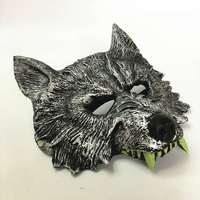 Masque intégral en vinyle de loup en fausse fourrure avec gants-pattes, kit de déguisement d'horreur pour Halloween, maison hantée, carnaval