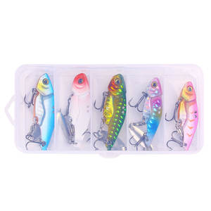 Lot de 5 leurres de pêche <span class=keywords><strong>VIB</strong></span> en métal avec boîte à accessoires, leurres durs vibrants à lame rotative pour la pêche au bar, au brochet, en eau salée et en eau douce - Product Image 3